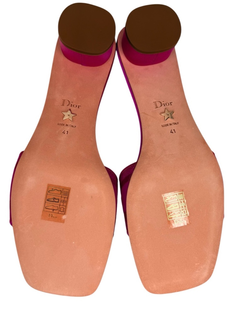 Christian Dior Dway Slide Sandals Rani Pink Satin Heeled Resort Vacation 41 NWT - Picture 9 of 10